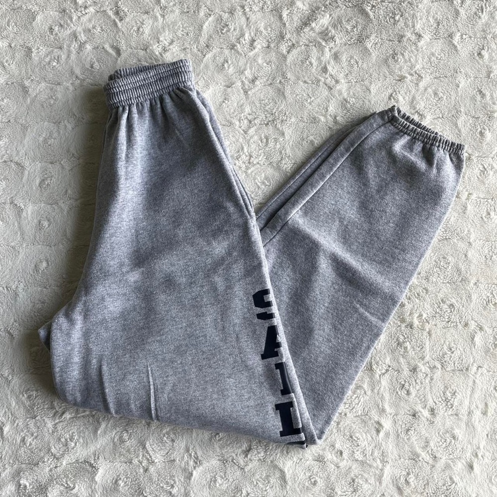 Sweatpants Womens XS Gray Navy Essential Sailor Spell Out Fleece Naval Academy